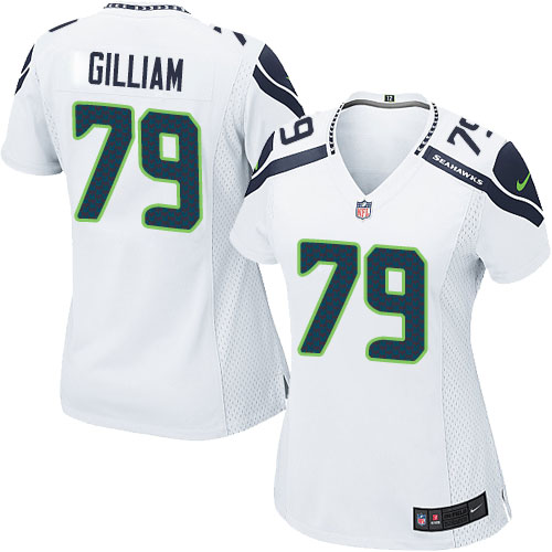 Women's Elite Garry Gilliam Nike Jersey White Road - #79 NFL Seattle Seahawks